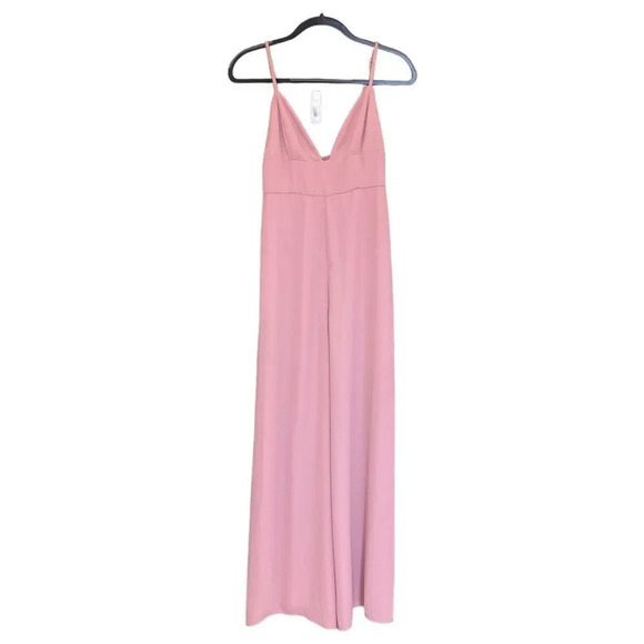 FAME AND PARTNERS Pink Jumpsuit Spaghetti Strap Flowy - Picture 2 of 9